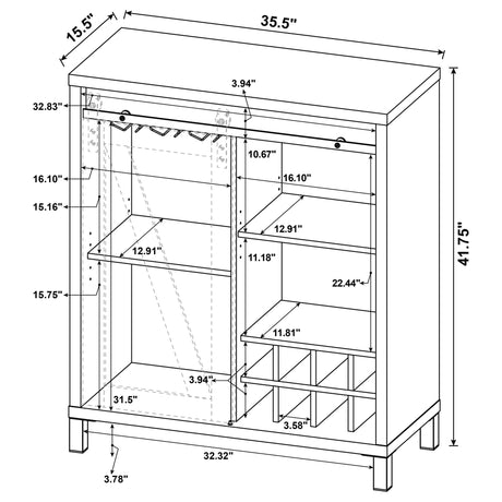 Arcata - Sliding Door Bar Cabinet - Oak HouseOfZazla