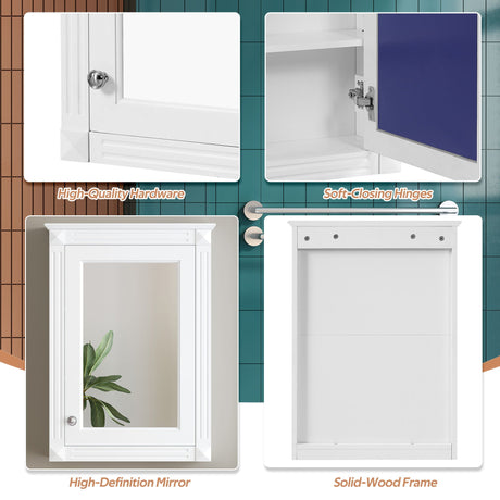 Wall Mounted Bathroom Storage Medicine Cabinet For Over Toilet With Mirror HouseOfZazla