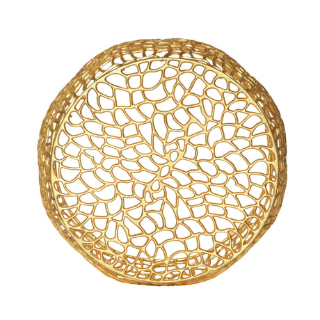 Modern Glam Mesh Coffee Table with Gold Accents and Aluminum Frame HouseOfZazla