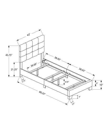 Transitional Upholstered Bed Frame HouseOfZazla