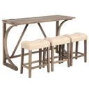 Bar Table Set With 3 Padded Stools HouseOfZazla