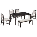 Extendable Dining Table Set With 4 Upholstered Chairs And 1 Bench HouseOfZazla