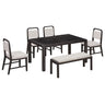 Extendable Dining Table Set With 4 Upholstered Chairs And 1 Bench HouseOfZazla