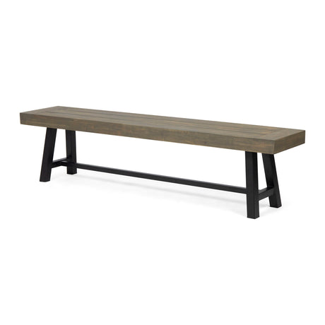 Outdoor Patio Bench - Gray / Rustic Metal HouseOfZazla