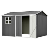10'x8' Oversized Steel Storage Shed with Window and Lockable Doors