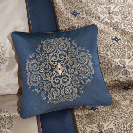 King 7 Piece Jacquard Comforter Set with Throw Pillows HouseOfZazla