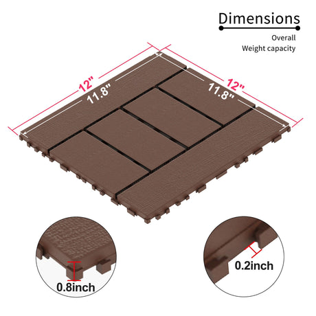 H Style Diy Module Interlocking Patio Deck Tiles HouseOfZazla