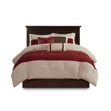 7 PC Pieced Faux Suede Comforter Set Red Queen