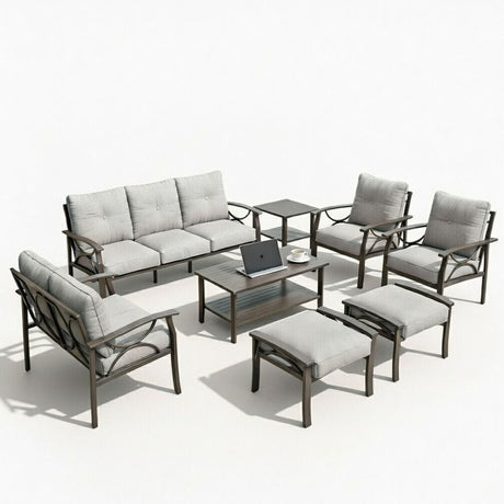 Patio Furniture Set with Coffee Table and Cushions for Backyard HouseOfZazla