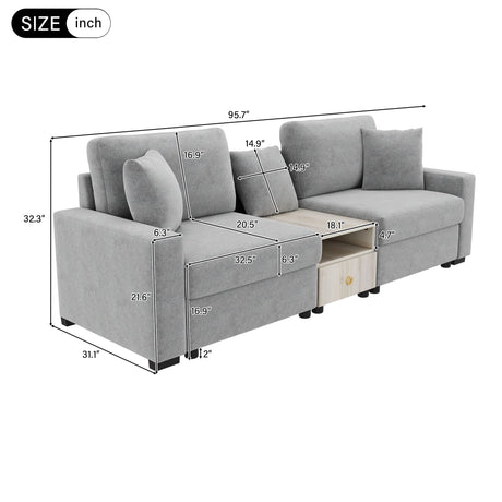Modular Sofa Couch With Storage Armrest And Center Console HouseOfZazla
