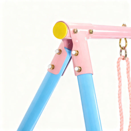 Xns107 - 2 Swing Set With Slide For Outdoor - Blue / Pink HouseOfZazla