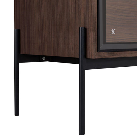 Modern Minimalist Style LED Curio Cabinet With Tempered Glass Door, Metal Legs HouseOfZazla