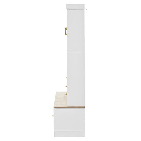 Entryway Hall Tree With Bench And Storage, 5 In 1 Coat Rack HouseOfZazla