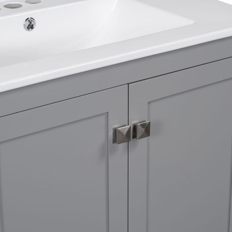 Bathroom Vanity With Single Sink, Combo Cabinet Undermount Sink, Bathroom Storage Cabinet With Two Doors And A Drawer, Soft Closing, Multifunctional Storage, Solid Wood Frame HouseOfZazla
