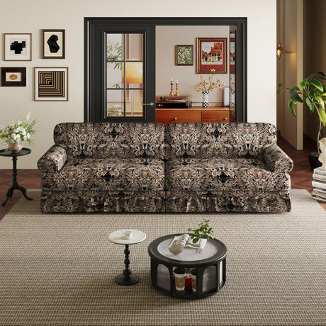 Luxuriously Comfortable Cloud Couch Sofa With Elegant Rolled Arms & Pleated Skirt Design HouseOfZazla