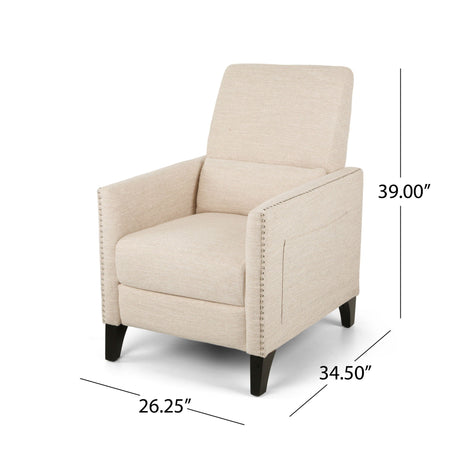 Kiersten Contemporary Fabric Pushback Recliner HouseOfZazla