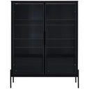 Modern Minimalist Style LED Curio Cabinet With Tempered Glass Door, Metal Legs HouseOfZazla