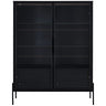 Modern Minimalist Style LED Curio Cabinet With Tempered Glass Door, Metal Legs HouseOfZazla