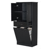 Modern Bathroom Storage Cabinet with Two Laundry Baskets, One Drawer, Adjustable Shelf HouseOfZazla