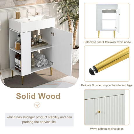 Bathroom Vanity, Combo Cabinet, Bathroom Storage Cabinet, Single Ceramic Sink HouseOfZazla