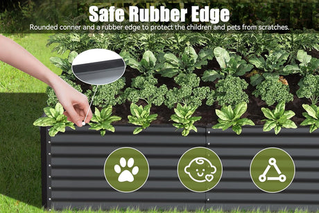 8×4×1.5 ft Galvanized Raised Garden Bed HouseOfZazla