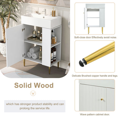 Bathroom Vanity, Combo Cabinet, Bathroom Storage Cabinet, Single Ceramic Sink HouseOfZazla