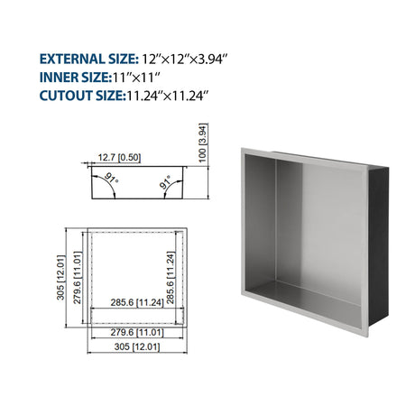 Stainless Steel Shower Niche With Seamless Design For Bathroom Storage HouseOfZazla