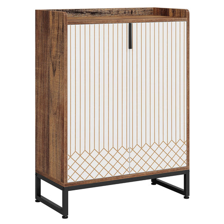 5 Tier Shoe Cabinet With Doors, Compact Entryway Storage Organizer HouseOfZazla