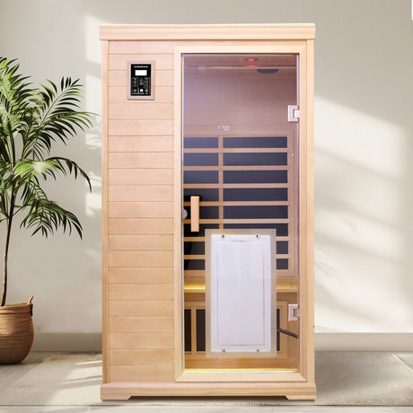 2 Person Far Infrared Hemlock Indoor Sauna Room - Natural HouseOfZazla
