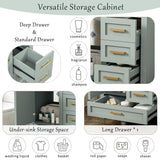Bathroom Vanity, Modern Bathroom Cabinet With Sink Combo Set, Bathroom Storage Cabinet With A Soft Closing Door And 3 Drawers, Solid Wood Frame