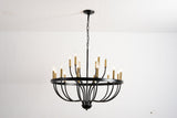 15-Light Industrial Iron Candle Chandelier Modern Farmhouse Pendant Light