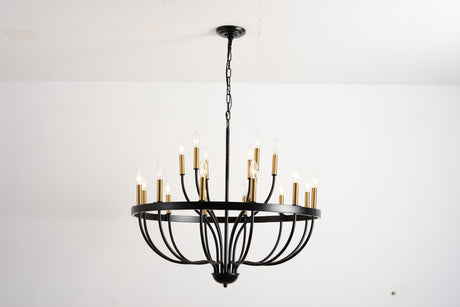 15-Light Industrial Iron Candle Chandelier Modern Farmhouse Pendant Light HouseOfZazla