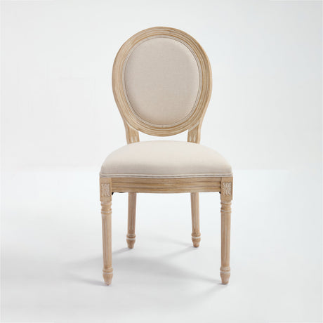 French Country Dining Chairs Set of 2 with Upholstered Round Back HouseOfZazla