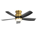 Flush Mount Ceiling Fan with LED Light and Remote Control HouseOfZazla