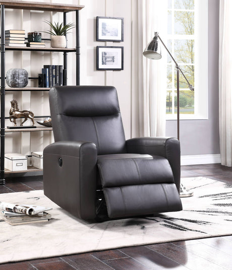 Blane Top Grain Leather Match Power Motion Recliner - Brown HouseOfZazla