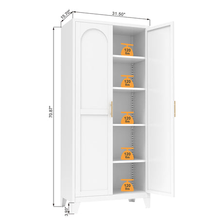 Shapely Doors Cabinet, Metal Storage Cabinet With Doors And Adjustable Shelves HouseOfZazla