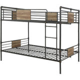 Acme Brantley Queen Over Queen Metal Bunk Bed in Sandy Black Acme