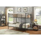 Acme Brantley Queen Over Queen Metal Bunk Bed in Sandy Black Acme