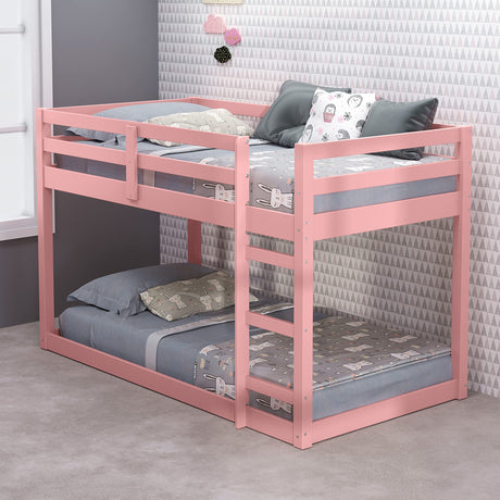 Acme Gaston II Twin Loft Bed in Pink Finish Acme