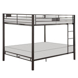 Acme Kaleb Metal Frame Queen Over Queen Bunk Bed with Ladder in Sandy Black Acme