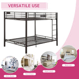 Acme Kaleb Metal Frame Queen Over Queen Bunk Bed with Ladder in Sandy Black Acme