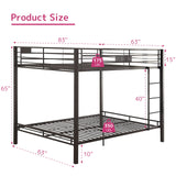 Acme Kaleb Metal Frame Queen Over Queen Bunk Bed with Ladder in Sandy Black Acme