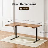 Acrolix 71" Reversiable L-Shaped Electric Standing Desk Adjustable Height Gaming Stand Up Corner Desk Sit Stand Home Office Computer Desk with Splice Board,Rustic Brown Top Acrolix