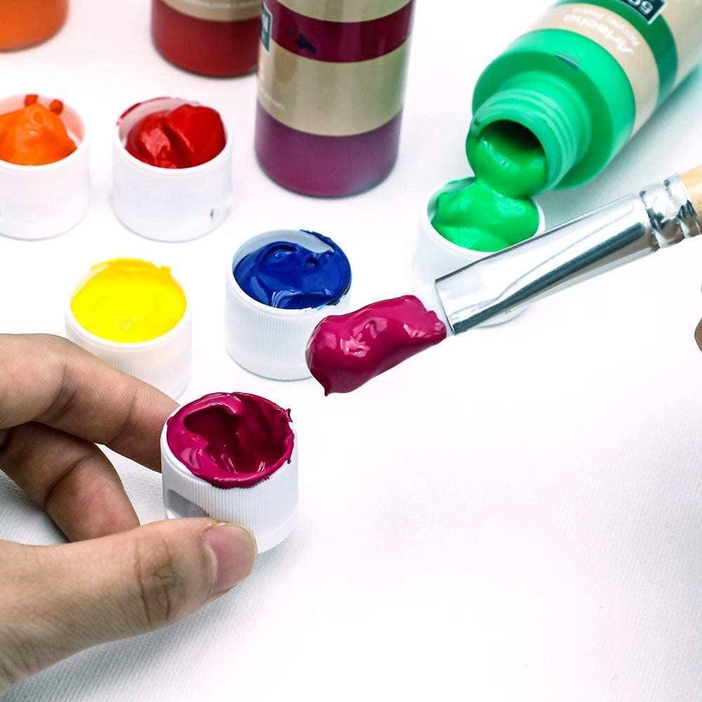 Acrylic Art Paint Set, 24 Basic Colors Bottles ( 59Ml / 2Oz ) Art Craft Paints for Canvas Painting, Rock, Stone, Wood, Fabric - WoodArtSupply