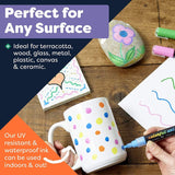 Acrylic Paint Pens Permanent Waterproof 12 Pack Reversible 3-5Mm Brush Tips Painting Markers Rocks, Wood, Glass, Ceramic WoodArtSupply