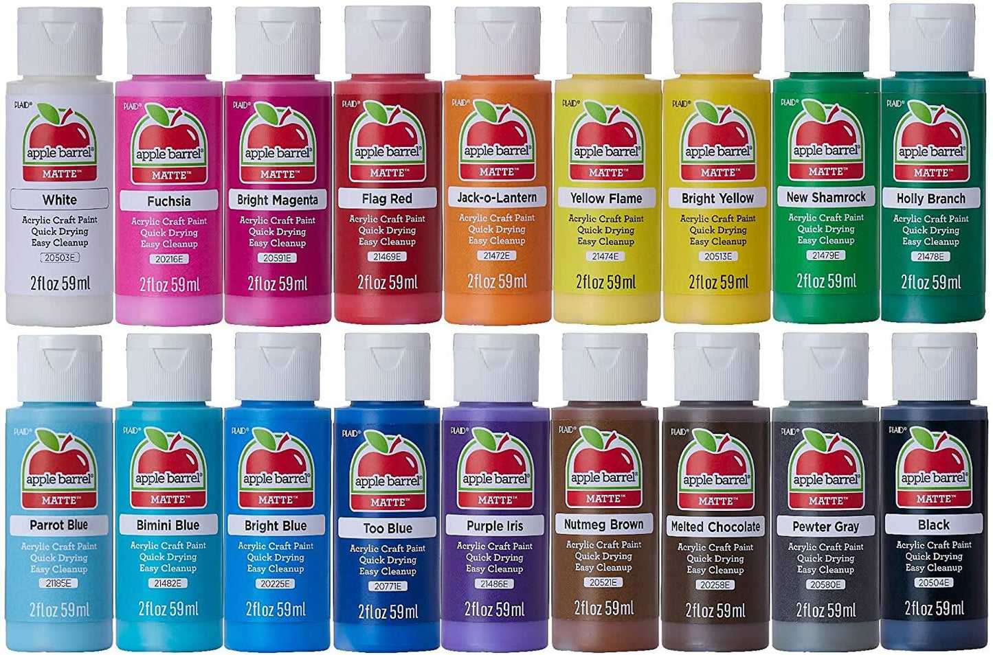 Acrylic Paint Set, 2 Fl Oz (Pack of 18), Assorted Matte Colors, 18 Count - WoodArtSupply
