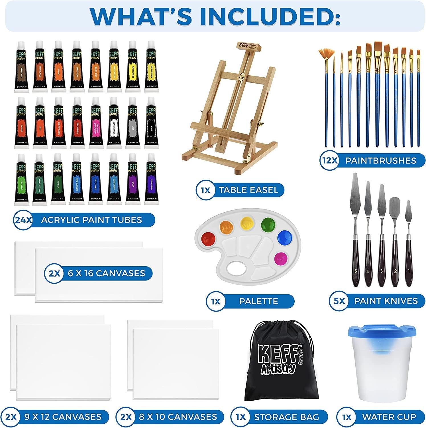 Acrylic Paint Set 54 Piece Artist Painting Supplies Kit, Art Painting, –  WoodArtSupply