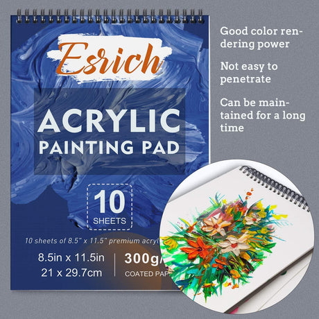 Acrylic Paint Set,57 PCS Paint Brushes, Acrylic Paint, Easel, Canvases, Painting Pads，Palette, Paint Knife, Brush Cup and Art Sponge WoodArtSupply