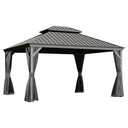 13x15FT Outdoor Hardtop Gazebo with Galvanized Steel Double Roof HouseOfZazla