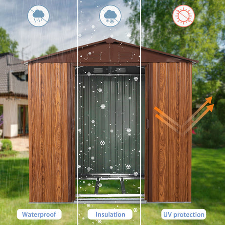 Outdoor Metal Storage Shed With Floor Base HouseOfZazla
